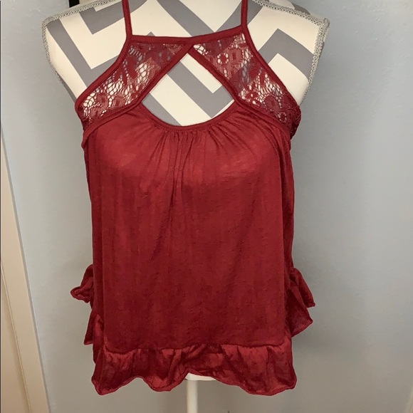 Maroon sleeveless top - Picture 1 of 3